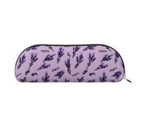 YZHYWJFF Sac de rangement semi-circulaire en cuir imprimé avec branches de lavande, convient pour l'école, le travail et les voyages d'affaires, doré, Taille unique, Trousse de toilette