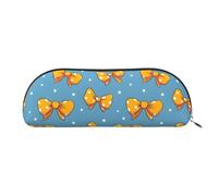 YZHYWJFF Sac de rangement semi-circulaire en cuir imprimé avec nœud à pois, convient pour l'école, le travail et les voyages d'affaires, Argenté., Taille unique, Trousse de toilette