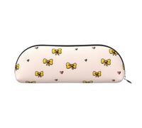 YZHYWJFF Sac de rangement semi-circulaire en cuir imprimé avec nœud de dessin animé, adapté pour l'école, le travail et les voyages d'affaires, Argenté., Taille unique, Trousse de toilette