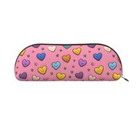 YZHYWJFF Sac de rangement semi-circulaire en cuir imprimé confettis mignons, convient pour l'école, le travail et les voyages d'affaires, doré, Taille unique, Trousse de toilette