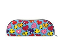 YZHYWJFF Sac de rangement semi-circulaire en cuir imprimé cœur à pois, convient pour l'école, le travail et les voyages d'affaires, doré, Taille unique, Trousse de toilette