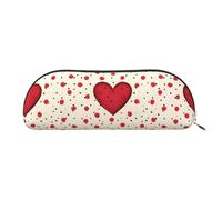 YZHYWJFF Sac de rangement semi-circulaire en cuir imprimé cœur à pois, convient pour l'école, le travail et les voyages d'affaires, Argenté., Taille unique, Trousse de toilette