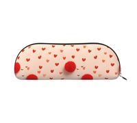 YZHYWJFF Sac de rangement semi-circulaire en cuir imprimé cœur de dessin animé, adapté pour l'école, le travail et les voyages d'affaires, doré, Taille unique, Trousse de toilette