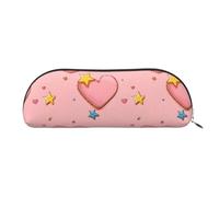 YZHYWJFF Sac de rangement semi-circulaire en cuir imprimé cœur de dessin animé, adapté pour l'école, le travail et les voyages d'affaires, Argenté., Taille unique, Trousse de toilette