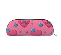 YZHYWJFF Sac de rangement semi-circulaire en cuir imprimé cœur de dessin animé, adapté pour l'école, le travail et les voyages d'affaires, doré, Taille unique, Trousse de toilette