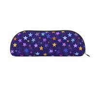 YZHYWJFF Sac de rangement semi-circulaire en cuir imprimé étoile à cinq points, adapté pour l'école, le travail et les voyages d'affaires, doré, Taille unique, Trousse de toilette