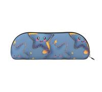 YZHYWJFF Sac de rangement semi-circulaire en cuir imprimé étoiles de dessin animé, adapté pour l'école, le travail et les voyages d'affaires, doré, Taille unique, Trousse de toilette