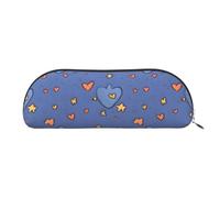YZHYWJFF Sac de rangement semi-circulaire en cuir imprimé étoiles de dessin animé, adapté pour l'école, le travail et les voyages d'affaires, Argenté., Taille unique, Trousse de toilette