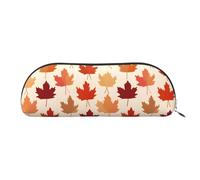 YZHYWJFF Sac de rangement semi-circulaire en cuir imprimé feuille d'érable de dessin animé, adapté pour l'école, le travail et les voyages d'affaires, Argenté., Taille unique, Trousse de toilette