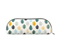YZHYWJFF Sac de rangement semi-circulaire en cuir imprimé feuille simple, adapté pour l'école, le travail et les voyages d'affaires, doré, Taille unique, Trousse de toilette