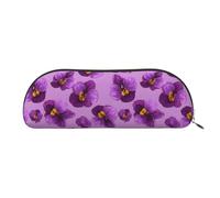 YZHYWJFF Sac de rangement semi-circulaire en cuir imprimé fleur d'orchidée, convient pour l'école, le travail et les voyages d'affaires, doré, Taille unique, Trousse de toilette