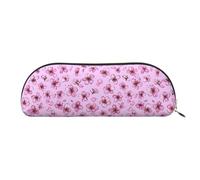 YZHYWJFF Sac de rangement semi-circulaire en cuir imprimé fleurs de cerisier de dessin animé, adapté pour l'école, le travail et les voyages d'affaires, doré, Taille unique, Trousse de toilette