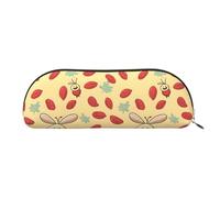 YZHYWJFF Sac de rangement semi-circulaire en cuir imprimé graines d'érable de dessin animé, adapté pour l'école, le travail et les voyages d'affaires, doré, Taille unique, Trousse de toilette