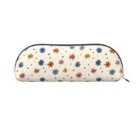 YZHYWJFF Sac de rangement semi-circulaire en cuir imprimé marguerite de dessin animé, adapté pour l'école, le travail et les voyages d'affaires, Argenté., Taille unique, Trousse de toilette