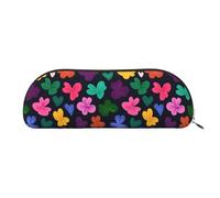 YZHYWJFF Sac de rangement semi-circulaire en cuir imprimé trèfle en forme de cœur, adapté pour l'école, le travail et les voyages d'affaires, doré, Taille unique, Trousse de toilette