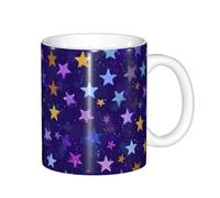 YZHYWJFF Tasse à thé en céramique imprimée étoile à cinq points avec poignée, coffret cadeau