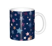 YZHYWJFF Tasse à thé en céramique imprimée étoile à cinq points avec poignée, coffret cadeau