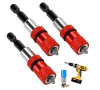 YZIRVNZ 6Pcs Kit Porte-embout Magnétique pour Cloison Sèche (3 Porte-embouts 65mm + 3 Embouts PH2), Tige Hexagonale 1/4, Porte Embout Visseuse en Acier Chrome Vanadium, Rouge