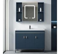 YZJJ Meuble à linge utilitaire avec miroir de courtoisie, station de lavage des mains autoportante en céramique pour chambre, garage, cave, extérieur et intérieur, contemporain