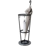 YZJSSL Porte-Parapluie Porte-Parapluie en métal avec Base en marbre Noir, bâton de Marche avec Porte-Manteau Rond pour entrée intérieure Nordique Moderne avec Crochet-Black