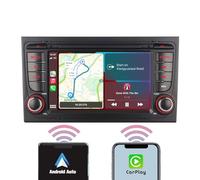 YZKONG Autoradio pour Audi A4 S4 RS4 2003-2012 Compatible avec Wireless Carplay Android Auto, 7 Pouces Tactile Récepteur de Radio AM/FM/Bluetooth/USB