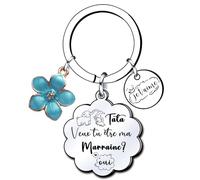 YZLPLP Annonce grossesse tata porte clef Cadeau tata veux tu être ma marraine cadeau annonce grossesse tata porte clef futur tata porte clef tata bts porte clef meilleure tata porte clef (8)