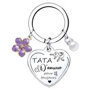 YZLPLP Annonce grossesse tata porte clef Cadeau tata veux tu être ma marraine cadeau annonce grossesse tata porte clef futur tata porte clef tata bts porte clef meilleure tata porte clef (13)