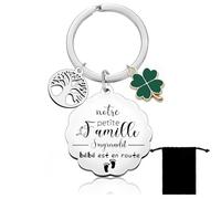 YZLPLP Cadeau annonce naissance - Notre petite famille s'agrandit - bébé est en route - Porte clef annonce naissance - annonce grossesse - faire-part de naissance Cadeau Surprise pour Famille Amis