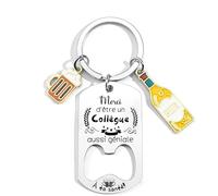 YZLPLP Cadeau Collègue Porte Clef Cadeau depart Collègue de travail homme Retraite Homme Original porte clef collegue au top collègue de travail humoristique (4)