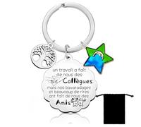 YZLPLP Cadeau Collègue Porte Clef Cadeau depart Collègue de travail homme Retraite Homme Original porte clef collegue au top collègue de travail humoristique (3)