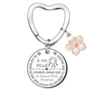 YZLPLP Cadeau de A Ma Fille Porte-clés Fille A ma fille N'oublie jamais que je t'aime Cadeaux de famille pour d'anniversaire, Noël,remise des diplômes (1)