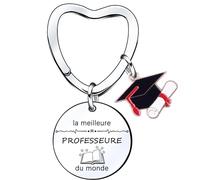 YZLPLP Cadeau de Fin d'Année pour Enseignant, Porte-Clés Personnalisé 'La Meilleure Professeure du Monde'
