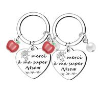 YZLPLP Cadeau de Fin d'Année pour Enseignants, Porte-clés Professeur, 'Merci à Ma Super Atsem' (1)
