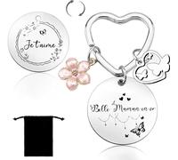 YZLPLP Cadeau Fête des Mères, Cadeau Maman, Porte-Clés Maman Argent, Résistant à la Rayure