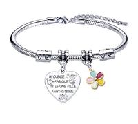 YZLPLP Cadeau Fille Bracelet,N’oublie pas que tu es une fille Fantastique,Inspirantes Bracelet Charms Bracelet Fille, Idée Cadeau Anniversaire Fille(2)
