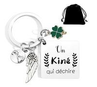 YZLPLP Cadeau Kiné Personnalisé Collègue Ami de Travail Porte clef Original -Un kiné qui déchire- Merci Porteclef Personnalisé Cadeau Unique pour Docteur Collègue de Travail, Ami, Famille Anniversaire