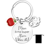 YZLPLP Cadeau Maitresse Noel, Cadeau Atsem, Cadeaux Maitresse D'école, Cadeaux Atsem Maternelle, Porte Clé Atsem, D'école fin D'année(1)