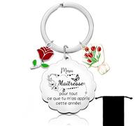 YZLPLP Cadeau Maitresse Noel, Cadeau Atsem, Cadeaux Maitresse D'école, Cadeaux Atsem Maternelle, Porte Clé Atsem, D'école fin D'année (2)