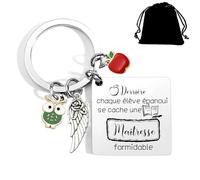 YZLPLP Cadeau Maitresse Porte Clef Atsem Cadeau Noel Maitresse D'école Porte Clef Professeur D'école Fin D'année Professeur Merci Cadeaux L'enseignant Noel Cadeaux Remerciement Original (12)