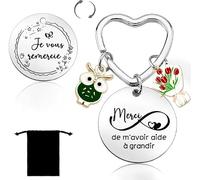 YZLPLP Cadeau Maitresse Porte Clef Atsem Cadeau Noel Maitresse D'école Porte Clef Professeur D'école Fin D'année Professeur Merci Cadeaux L'enseignant Noel Cadeaux Remerciement Original (3)