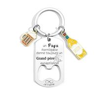 YZLPLP Cadeau Papy Cadeau Grand Pere Porte Cle Papi Cadeau Fete Des Grands Peres Idee Anniversaire Original Cadeaux Noel Papy Porte Cle Grand Fête Des Cadeaux Papi Anniversaire(2)