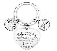 YZLPLP Cadeau Parrain Porte Clé Parrain Cadeau Parrain Demande porte cle veux tu etre mon parrain Porte Clef Personnalisé Cadeau Homme Anniversaire Cadeau Fête Des Pères cadeau parrain bapteme (4)