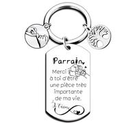 YZLPLP Cadeau Parrain Porte Clé Parrain Cadeau Parrain Demande porte cle veux tu etre mon parrain Porte Clef Personnalisé Cadeau Homme Anniversaire Cadeau Fête Des Pères cadeau parrain bapteme (5)