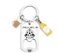 YZLPLP Cadeau Pour Fan de Foot Porte-Clés- Décapsuleur inox Football Homme Ouvre Bouteille Utile Cadeau Homme Foot Accessoire Pour Coach Football