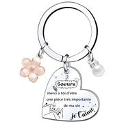YZLPLP Cadeau Soeur Noel Porte Clef Soeur de Coeur Porte clef Amour Soeur Ma Soeur de Coeur pour toujours pour Sœur Originale Porte-clés Cadeau Soeur Anniversaire (8)