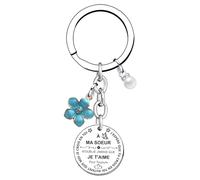 YZLPLP Cadeau Soeur Noel Porte Clef Soeur de Coeur Porte clef Amour Soeur Ma Soeur de Coeur pour toujours pour Sœur Originale Porte-clés Cadeau Soeur Anniversaire (7)