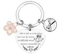 YZLPLP Cadeau Soeur Noel Porte Clef Soeur de Coeur Porte clef Amour Soeur Ma Soeur de Coeur pour toujours pour Sœur Originale Porte-clés Cadeau Soeur Anniversaire (1)