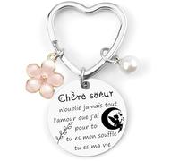 YZLPLP Cadeau Soeur Noel Porte Clef Soeur de Coeur Porte clef Amour Soeur Ma Soeur de Coeur pour toujours pour Sœur Originale Porte-clés Cadeau Soeur Anniversaire (4)