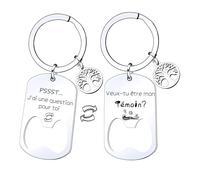 YZLPLP Cadeau Témoin Porte clef Témoin - Veux-tu être mon témoin - Témoin Porte clef Annonce Mariage - Demande temoin Annonce Témoin Homme - Surprise Temoin