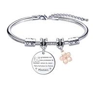 YZLPLP Cadeaux de noël maman,cadeau maman,fête des mères,bracelet femme,bracelet maman,bracelet maman Jusqu'à l'infini et même au-delà, la meilleure du monde, c'est ma Maman (4)